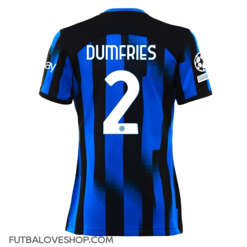 Dres Inter Milan Denzel Dumfries #2 Domáci pre Ženy 2023-24 Krátky Rukáv